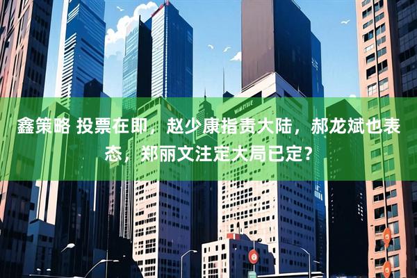 鑫策略 投票在即，赵少康指责大陆，郝龙斌也表态，郑丽文注定大局已定？