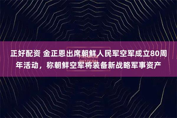 正好配资 金正恩出席朝鲜人民军空军成立80周年活动，称朝鲜空军将装备新战略军事资产